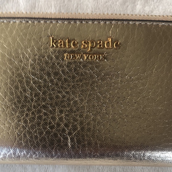 Kate Spade metallic  gold wallet - Picture 6 of 6